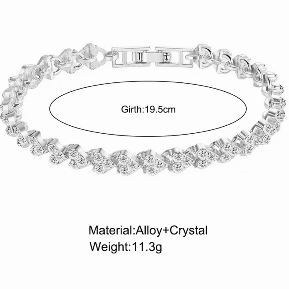 💖 5 items for $25 Sale! 💖 Heart Shape Crystal Bracelet - Picture 3 of 3